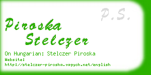 piroska stelczer business card